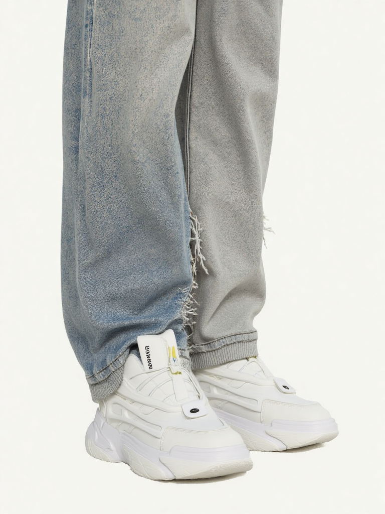 Frost Edge All-White Chunky Sneakers