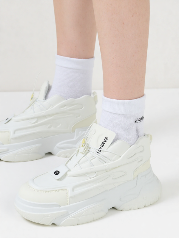 Frost Edge All-White Chunky Sneakers