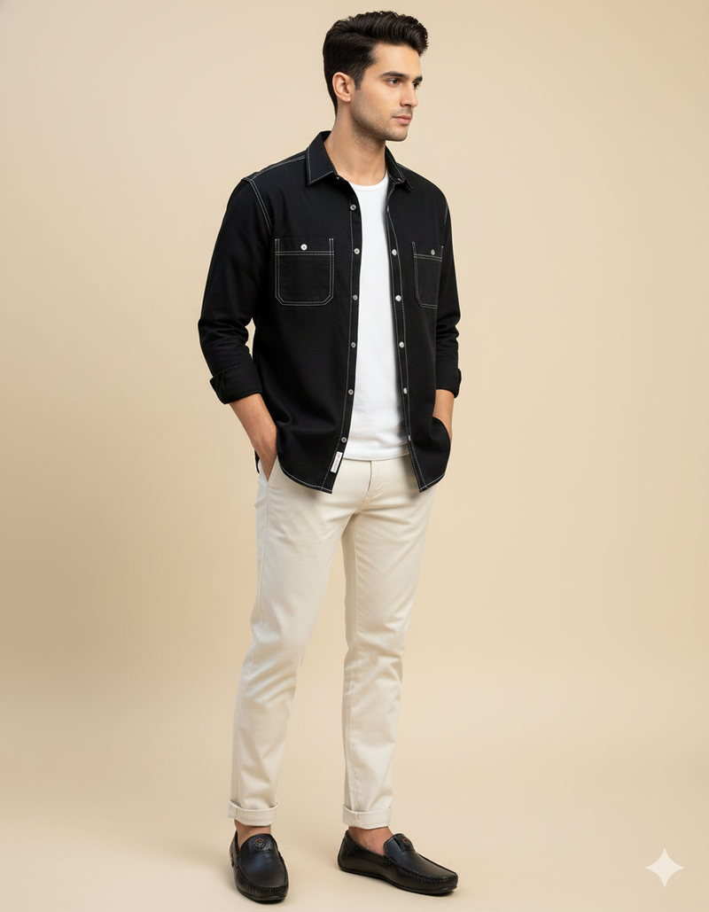 Noir Classic Leather Loafers