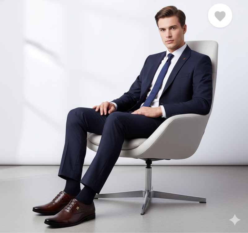 Royal Crest Croc-Embossed Oxford Shoes