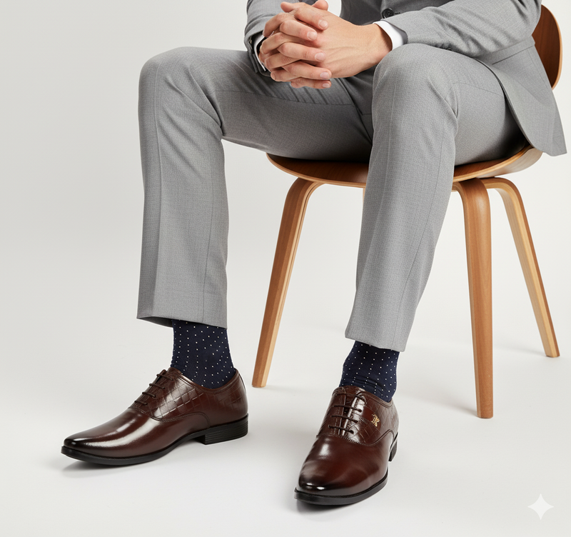 Royal Crest Croc-Embossed Oxford Shoes