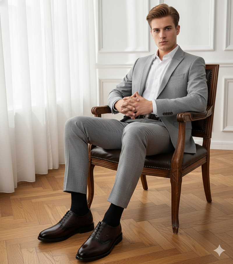 Regal Dual-Tone Oxford Lace-Up Shoes