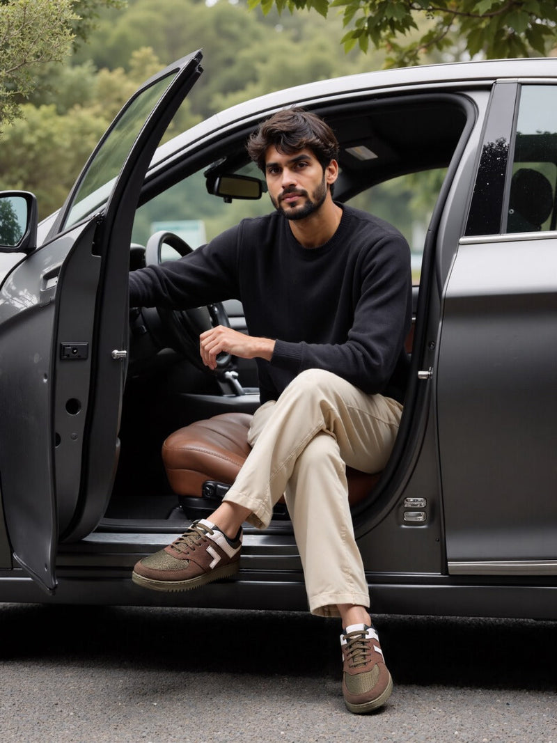 Zovra Glide | Taupe Luxe Sneakers for Effortless Comfort & Style